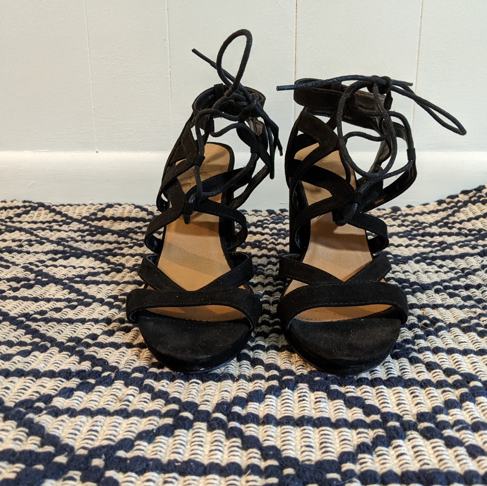 Charlotte Russe Laceup Chunky Heel Shoes